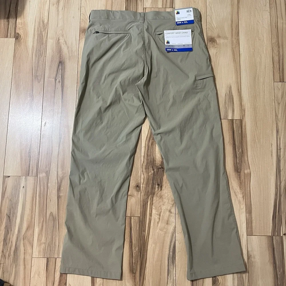 NWT UB TECH Men's Flex Waist Chino Pant Sz 36X32  Khaki Classic Fit Technical